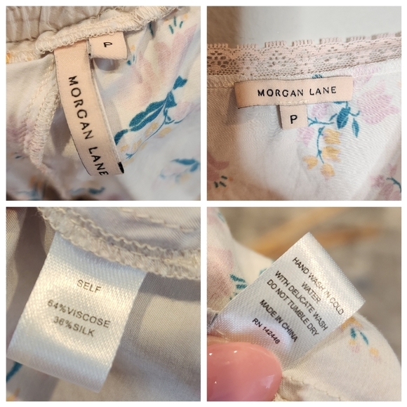 Morgan Lane Silk-Blend Ruthie Corey Set in Kailini Floral. Size xs or small - Picture 3 of 15